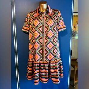 Trina Turk Geometric Multicolor Mini Dress